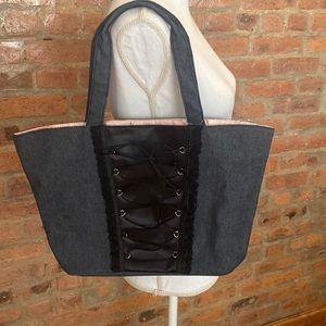 Victoria’s secret corsette denim tote bag